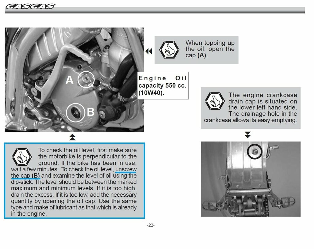 Page 22 in the Owners Manual 2006 Gas Gas TXT Pro. Wrong.jpg