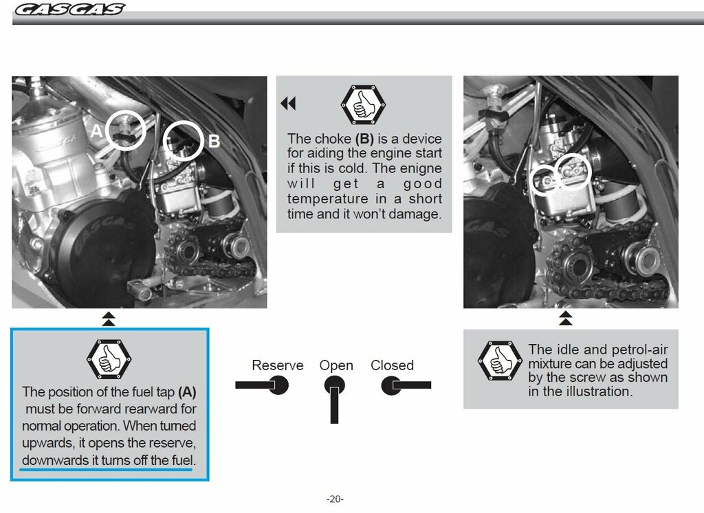 Page 20 in the Owners Manual 2006 Gas Gas TXT Pro. Wrong.jpg